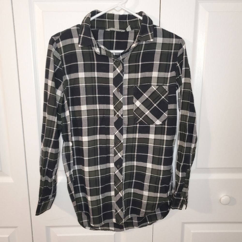 ATHLETA Plaid Button-down Shirt Women's Size XXS - Picture 1 of 6
